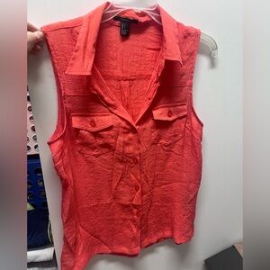 Forever 21 Vibrant Red Sleeveless Blouse